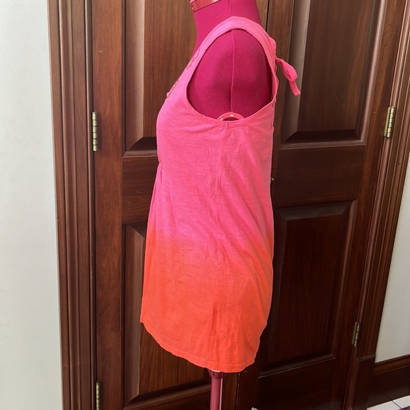 Athleta  tank top  100% cotton ombre   sleeveless    Pink/orange  Size S    EUC - Picture 9 of 10
